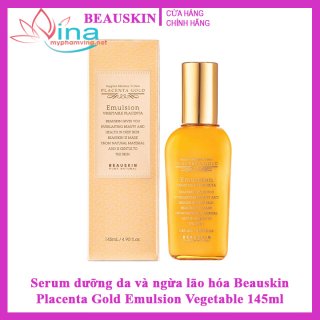 Serum dưỡng da và ngừa lão hóa Beauskin Placenta Gold Emulsion Vegetable 145ml 2