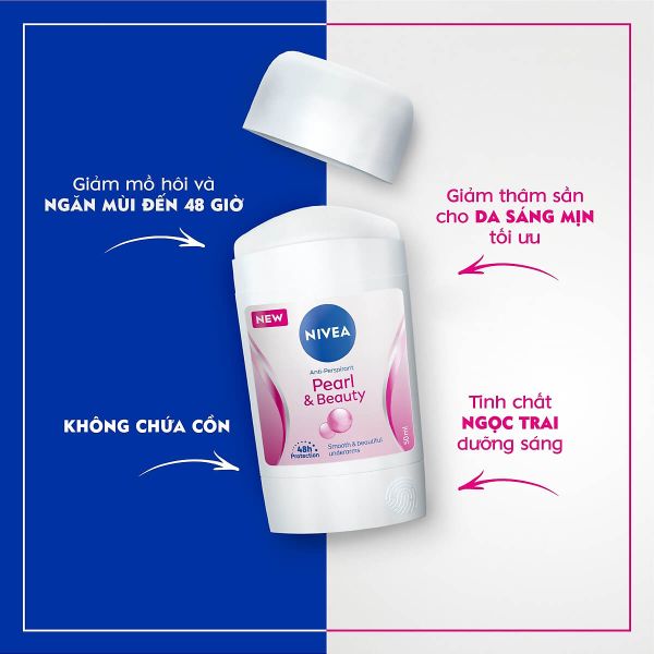 Sáp khử mùi dưỡng trắng da Nivea Pearl and Beauty 40ml 2