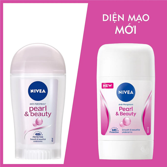 Sáp khử mùi dưỡng trắng da Nivea Pearl and Beauty 40ml 1